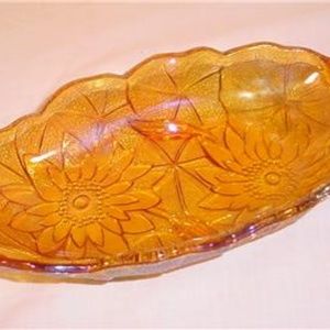 VTG MARIGOLD CARNIVAL GLASS CHRYSANTHEMUM BOWL